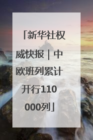 新华社权威快报｜中欧班列累计开行110000列