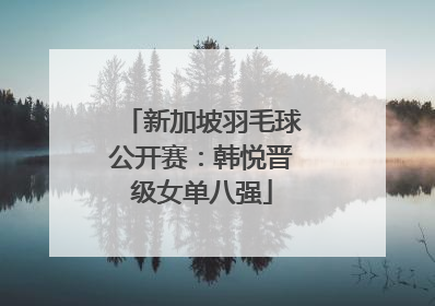 新加坡羽毛球公开赛：韩悦晋级女单八强