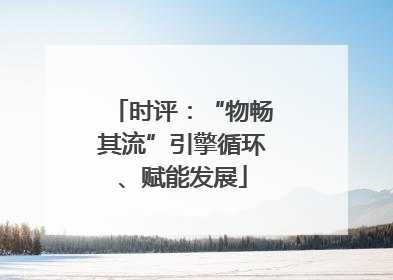 时评：“物畅其流”引擎循环、赋能发展