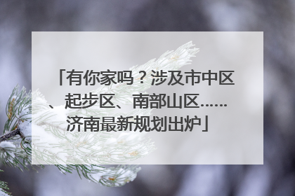 有你家吗？涉及市中区、起步区、南部山区……济南最新规划出炉