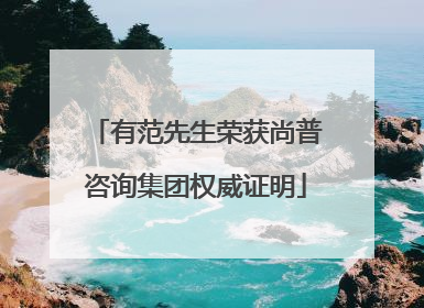 有范先生荣获尚普咨询集团权威证明