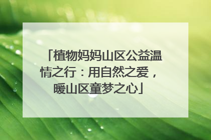 植物妈妈山区公益温情之行：用自然之爱，暖山区童梦之心