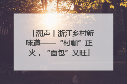 潮声丨浙江乡村新味道——“村咖”正火，“面包”又旺