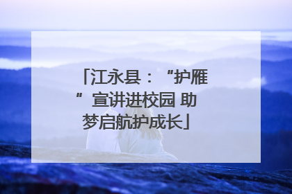 江永县：“护雁”宣讲进校园 助梦启航护成长