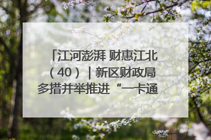江河澎湃 财惠江北（40）｜新区财政局多措并举推进“一卡通”管理 保障惠民惠农补贴精准高效发放