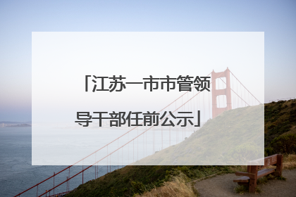 江苏一市市管领导干部任前公示
