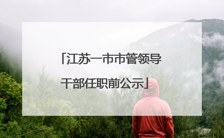 江苏一市市管领导干部任职前公示