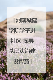 河南城建学院学子进社区 探寻基层法治建设智慧