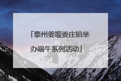 泰州姜堰娄庄镇举办端午系列活动