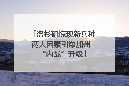 洛杉矶惊现新兵种 两大因素引爆加州“内战”升级