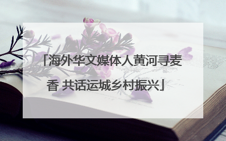 海外华文媒体人黄河寻麦香 共话运城乡村振兴