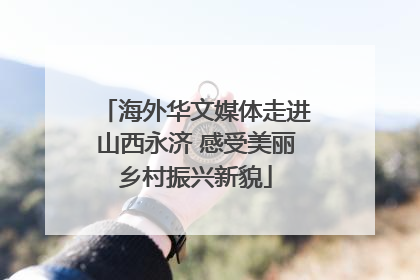 海外华文媒体走进山西永济 感受美丽乡村振兴新貌