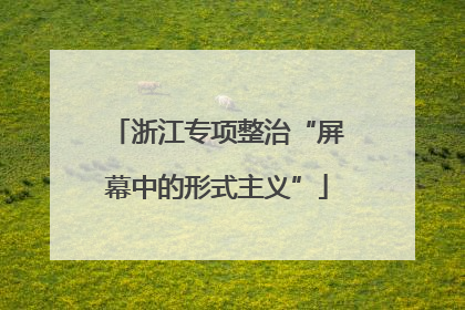 浙江专项整治“屏幕中的形式主义”