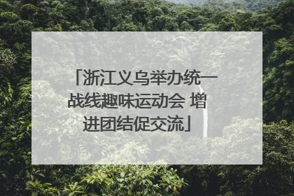 浙江义乌举办统一战线趣味运动会 增进团结促交流