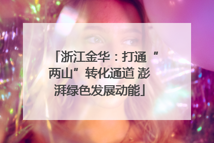 浙江金华：打通“两山”转化通道 澎湃绿色发展动能