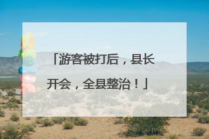 游客被打后，县长开会，全县整治！