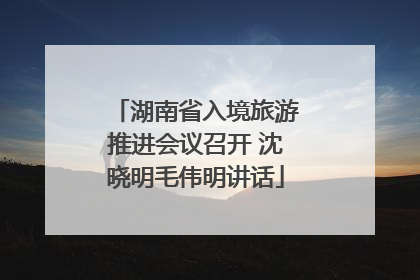 湖南省入境旅游推进会议召开 沈晓明毛伟明讲话