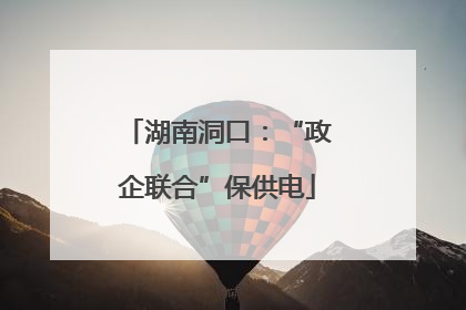 湖南洞口：“政企联合”保供电