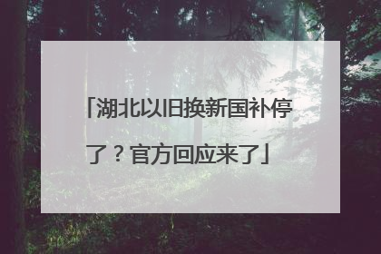 湖北以旧换新国补停了？官方回应来了