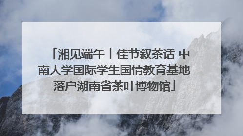 湘见端午丨佳节叙茶话 中南大学国际学生国情教育基地落户湖南省茶叶博物馆