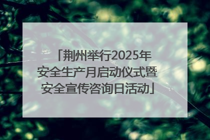 荆州举行2025年安全生产月启动仪式暨安全宣传咨询日活动