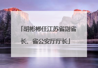 胡彬郴任江苏省副省长、省公安厅厅长