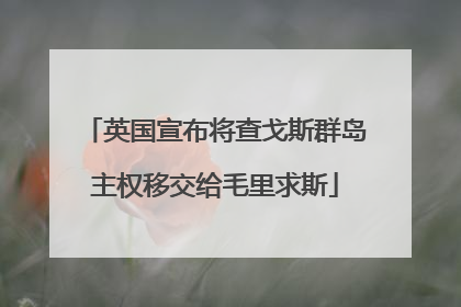 英国宣布将查戈斯群岛主权移交给毛里求斯