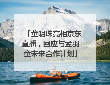 董明珠亮相京东直播，回应与孟羽童未来合作计划