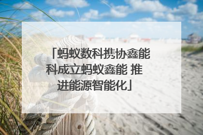 蚂蚁数科携协鑫能科成立蚂蚁鑫能 推进能源智能化