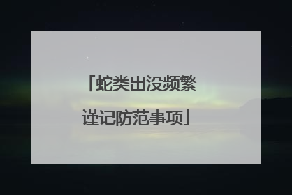 蛇类出没频繁 谨记防范事项