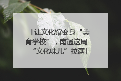让文化馆变身“美育学校”，南通这周“文化味儿”拉满