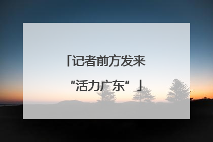 记者前方发来“活力广东”
