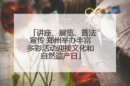 讲座、展览、普法宣传 郑州举办丰富多彩活动迎接文化和自然遗产日