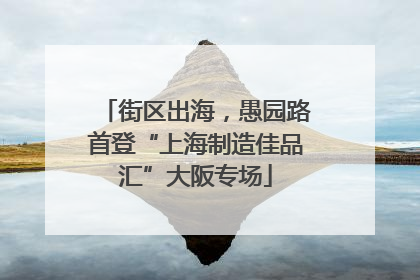 街区出海，愚园路首登“上海制造佳品汇”大阪专场