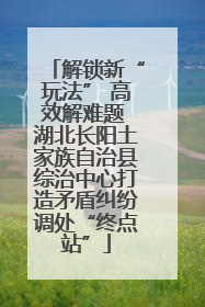 解锁新“玩法” 高效解难题 湖北长阳土家族自治县综治中心打造矛盾纠纷调处“终点站”