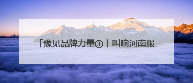 豫见品牌力量③丨叫响河南服务品牌，为美好生活赋能添彩