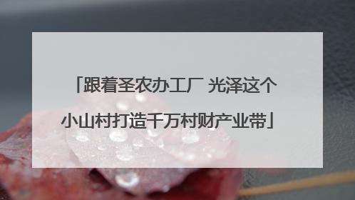跟着圣农办工厂 光泽这个小山村打造千万村财产业带