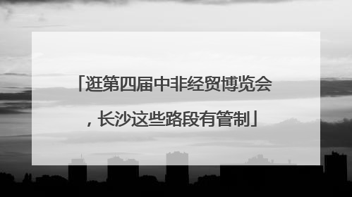 逛第四届中非经贸博览会，长沙这些路段有管制