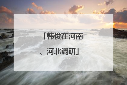 韩俊在河南、河北调研