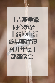 青燕争锋 同心筑梦丨淄博市沂源县燕崖镇召开年轻干部座谈会