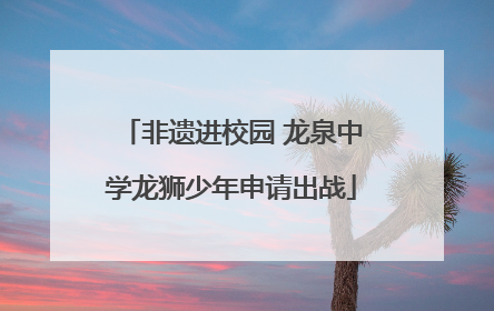 非遗进校园 龙泉中学龙狮少年申请出战