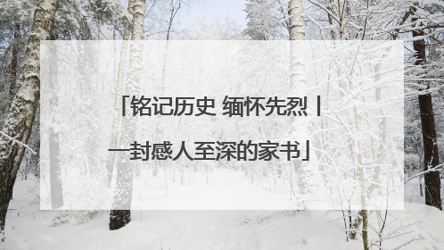铭记历史 缅怀先烈丨一封感人至深的家书