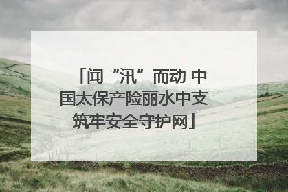 闻“汛”而动 中国太保产险丽水中支筑牢安全守护网