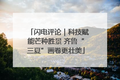 闪电评论｜科技赋能芒种胜景 齐鲁“三夏”画卷更壮美