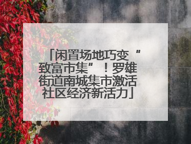 闲置场地巧变“致富市集”！罗雄街道南城集市激活社区经济新活力