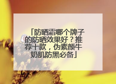 防晒霜哪个牌子的防晒效果好？推荐十款，伪素颜牛奶肌防黑必备