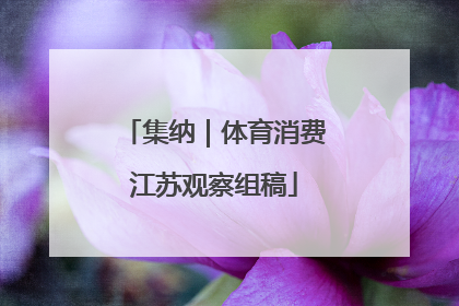 集纳｜体育消费江苏观察组稿