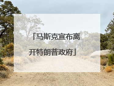 马斯克宣布离开特朗普政府