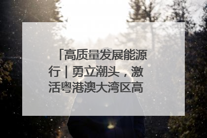 高质量发展能源行｜勇立潮头，激活粤港澳大湾区高质量发展动力源