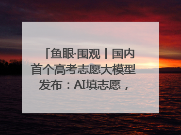 鱼眼·围观丨国内首个高考志愿大模型发布：AI填志愿，靠不靠谱？